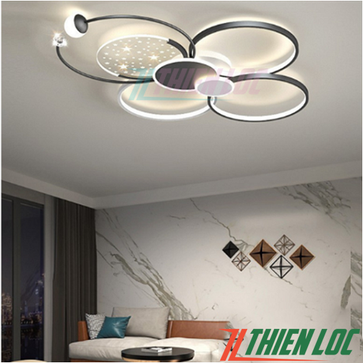 Đèn mâm ốp trần hiện đại 6 vòng tròn MOT059