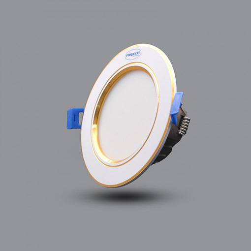 Đèn LED Downlight âm trần viền vàng 9W E118 90/9