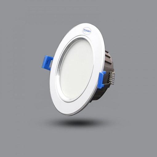 Đèn LED Downlight viền bạc 9W âm trần đổi 3 màu F118 110/9CCT