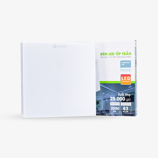 Đèn LED ốp trần vuông LN12N đế nhựa 300x300/24W Đèn LED ốp trần vuông LN12N đế nhựa 300x300/24W